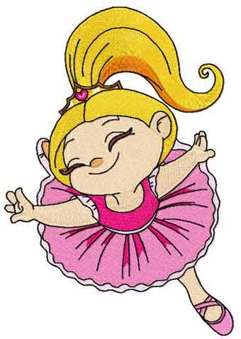 Happy dancing girl embroidery design